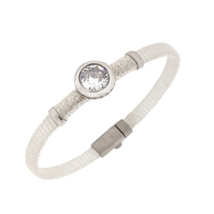 Armbånd rhodinert sølv cubic zirconia 20cm