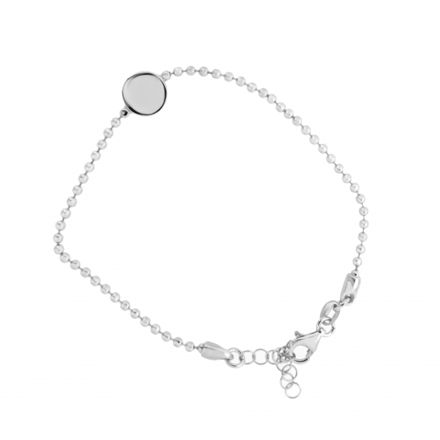 Armbånd sølv kulekjede 18+2cm
