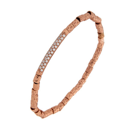 Armbånd sølv rosè 4mm med zirconer