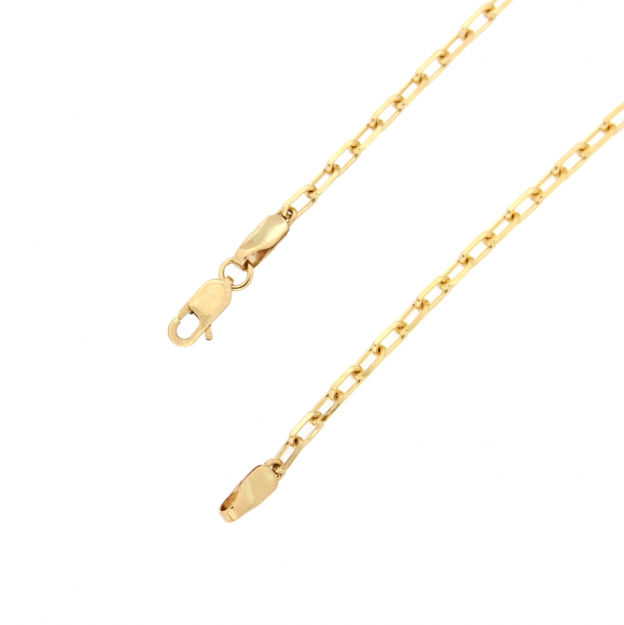 Gull halskjede 2,7mm slipt Anker 55cm