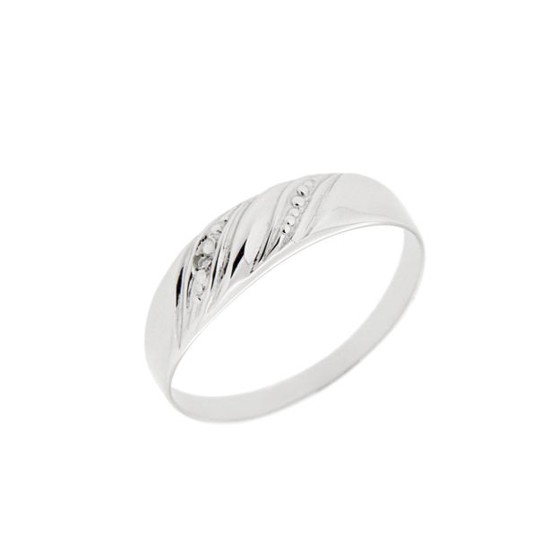 Hvitt gull ring med diamant 0,005ct WSI