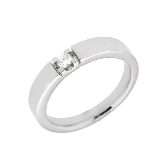 Hvitt gull allianse ring med diamant 0,10ct TW/SI