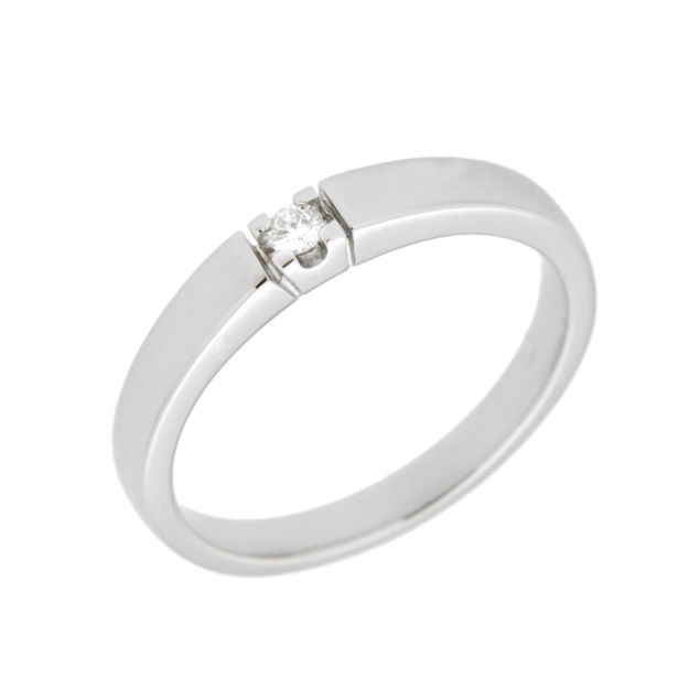 Hvitt gull allianse ring med diamant 0,07ct TW/SI