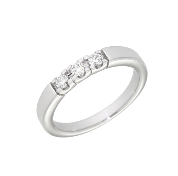 Hvitt gull allianse ring med diamanter 3x0,07ct TW/SI