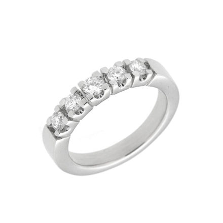 Hvitt gull allianse ring med diamanter 5x0,07ct TW/SI