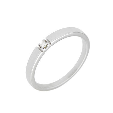 Hvitt gull allianse ring med diamant 0,03ct TW/SI