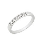 Hvitt gull allianse ring med diamanter 5x0,03ct TW/SI