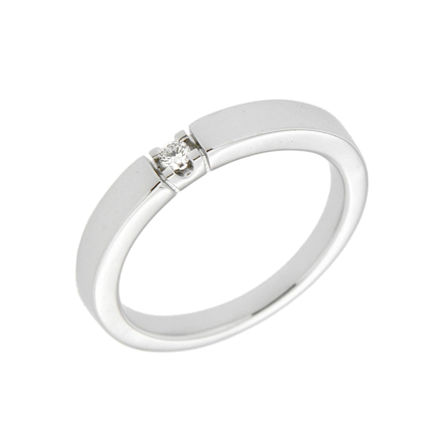 Hvitt gull allianse ring med diamant 0,05ct TW/SI