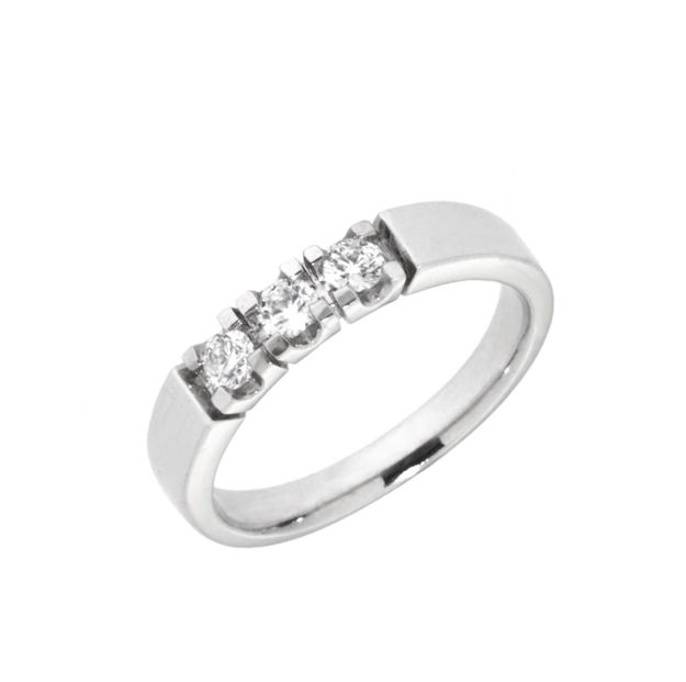 Hvitt gull allianse ring med diamanter 3x0,10ct TW/SI