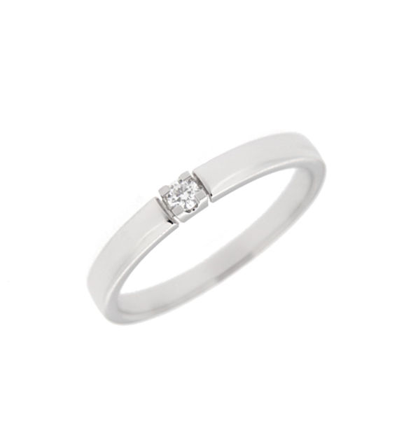 Hvitt gull allianse ring diamant 0,05ct TWSI