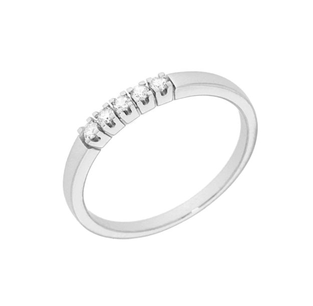 Hvitt gull allianse ring diamanter 5x0,03ct TWSI