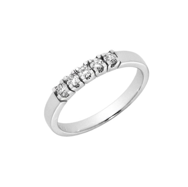 Hvitt gull allianse ring diamanter 5x0,05ct TWSI