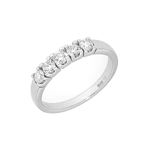 Hvitt gull allianse ring diamanter 5x0,10ct TWSI