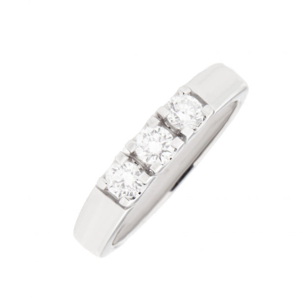 Hvitt gull allianse ring diamanter 3x0,15ct TWSI