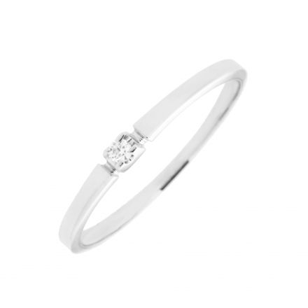 Hvitt gull allianse ring med diamant 0,03ct W/P