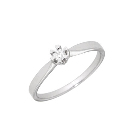 Hvitt gull ring med diamant 0,10ct TW/SI Victoria