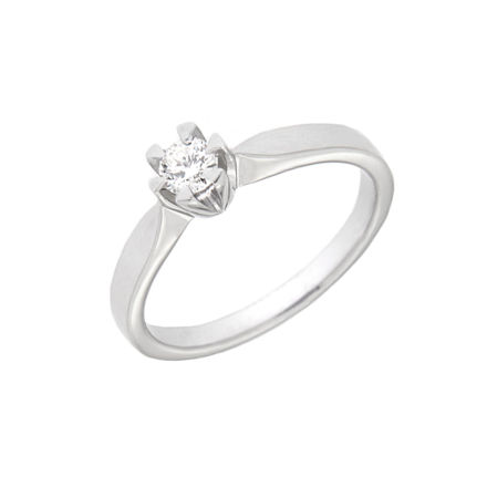 Hvitt gull ring med diamant 0,20ct TW/SI Victoria