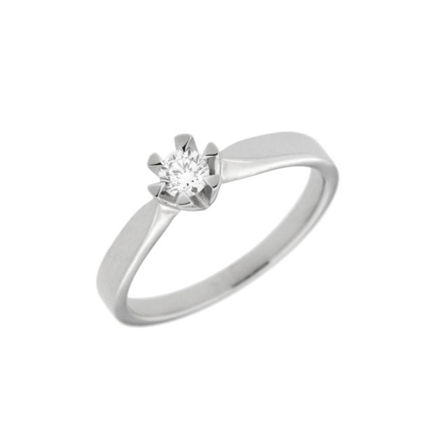 Hvitt gull ring med diamant 0,15ct TW/SI Victoria