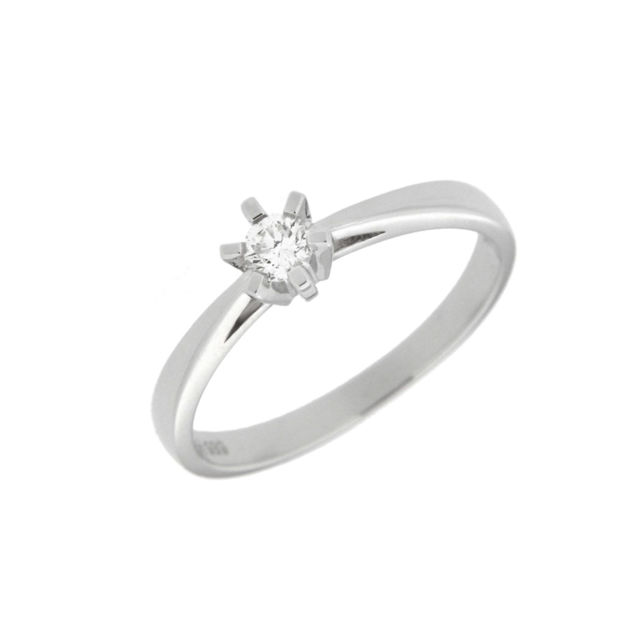 Hvitt gull ring med diamant 0,15ct TW/SI