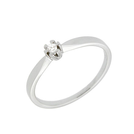 Hvitt gull ring med diamant 0,05ct TW/SI