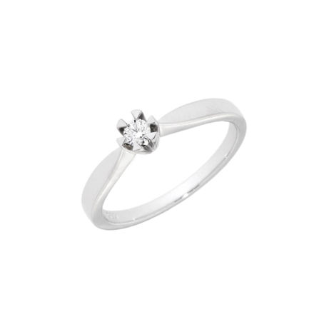 Hvitt gull ring med diamant 0,09ct TW/SI