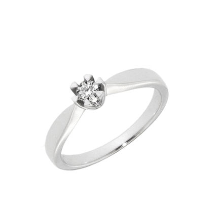 Hvitt gull ring med diamant 0,10ct TW/SI