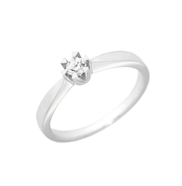 Hvitt gull ring med diamant 0,15ct TW/SI
