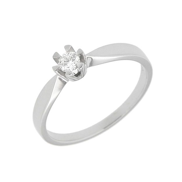 Hvitt gull ring med diamant 0,20ct TW/SI