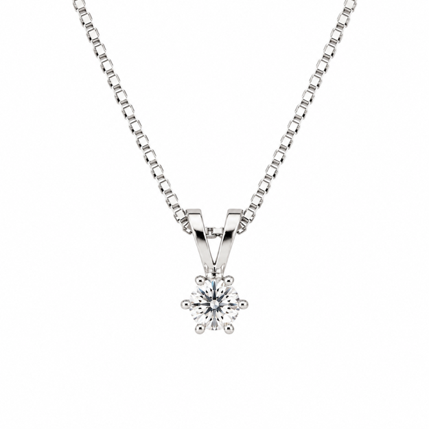 Hvitt gull halssmykke med diamant 0,20ct TW/SI