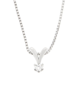 Hvitt gull halssmykke med diamant 0,10ct TW/SI Victoria