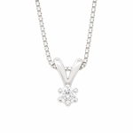 Hvitt gull halssmykke med diamant 0,15ct TW/SI Victoria