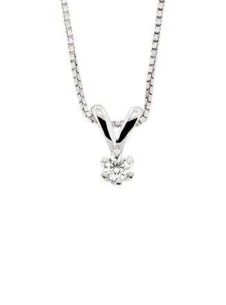 Hvitt gull halssmykke med diamant 0,15ct TW/SI Victoria