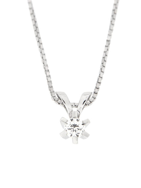 Hvitt gull halssmykke med diamant 0,30ct TW/SI