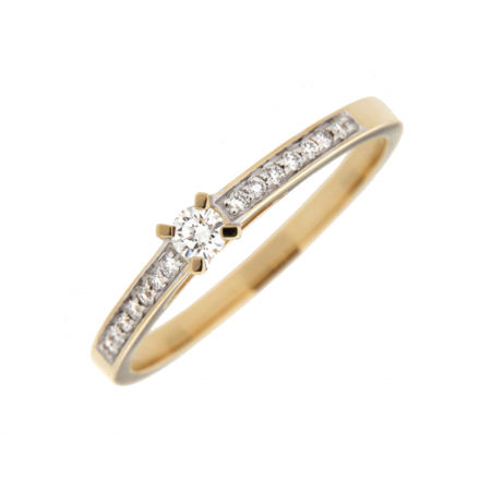 Gull ring med diamant 0,17ct TW/SI3