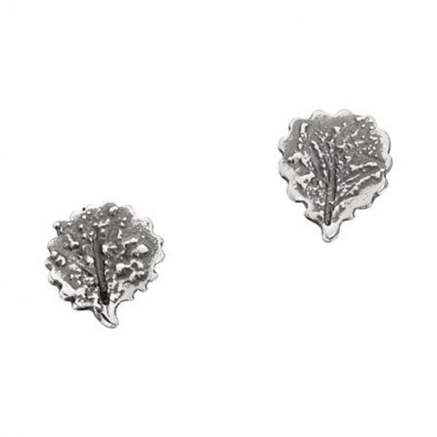Øredobber oksidert sølv Løv