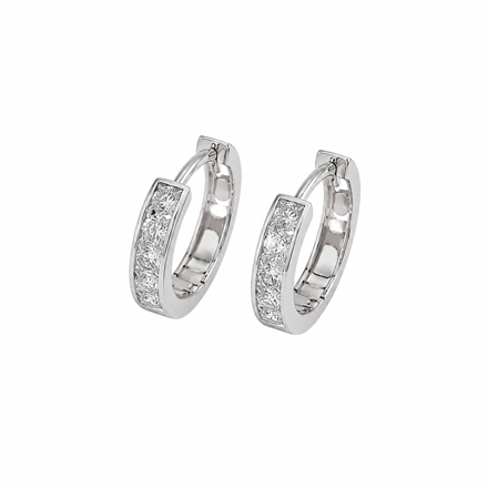 Hvitt gull øreringer med Cubic Zirconia