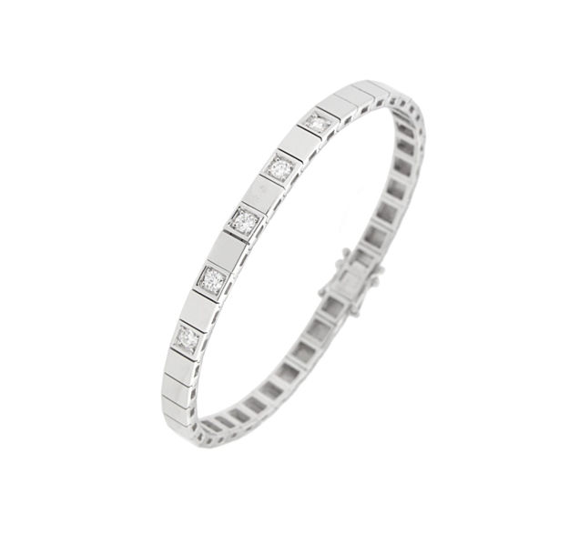 Hvitt gull allianse armbånd med diamanter 5x0.10ct TW/SI 18.5cm