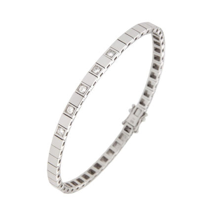 Hvitt gull allianse armbånd med diamanter 5x0.05ct TW/SI 18.5cm