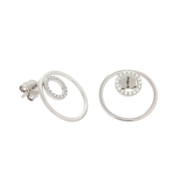 Øredobber rhodinert sølv cubic zirconia