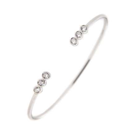 Armring rhodinert sølv cubic zirconia