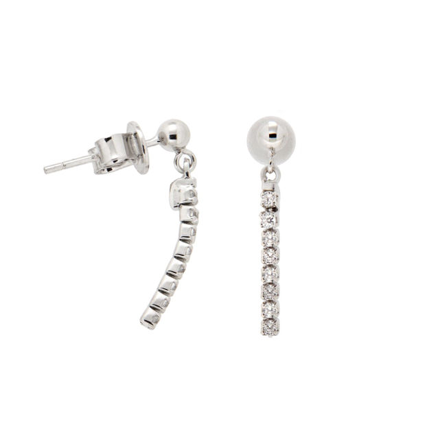 Øreheng rhodinert sølv cubic zirconia 