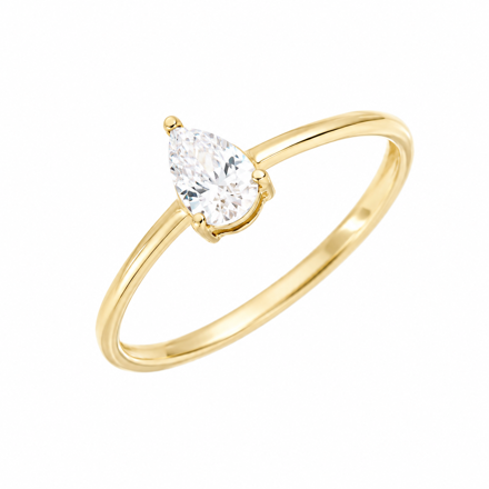 Gull ring med Cubic Zirconia