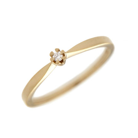 Gull ring med diamant 0,03ct TW/SI