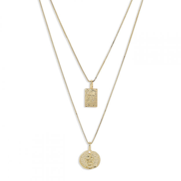 VALKYRIA coin necklace 2-in-1-set gold plated,40+9 cm