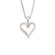 Hvitt gull hjerte med diamant 0,03ct TW/SI