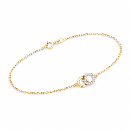 Gull armlenke med Cubic Zirconia