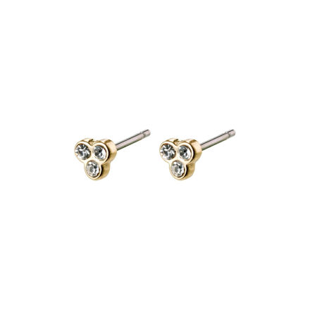 EARRINGS CAILY,GF 3SMÅ BLANKE STEINER