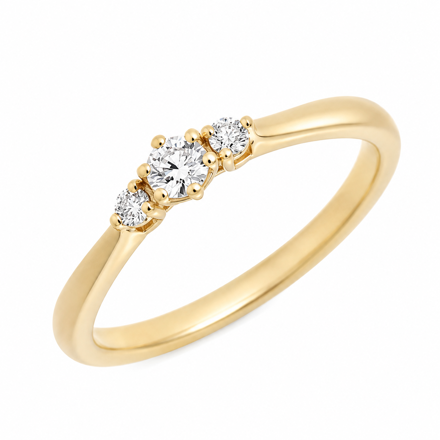 Gull ring med diamant 0,15ct TW/SI 