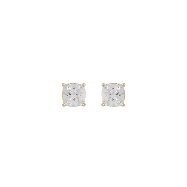 Camille square stone ear g/clear
