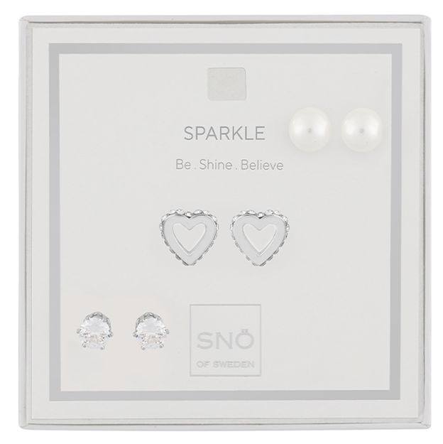 VALENTINE 21 SPARKLE EAR SET S/CLEAR